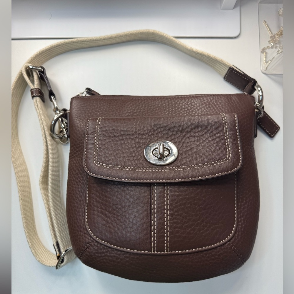 Coach Park Brown Pebbled Leather Purse
